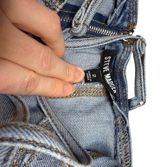 ✨👗 Steve Madden Giselle Denim Midi Dress Sz 2 Y2K Slit Spaghetti Strap 👗✨ - Picture 5 of 5